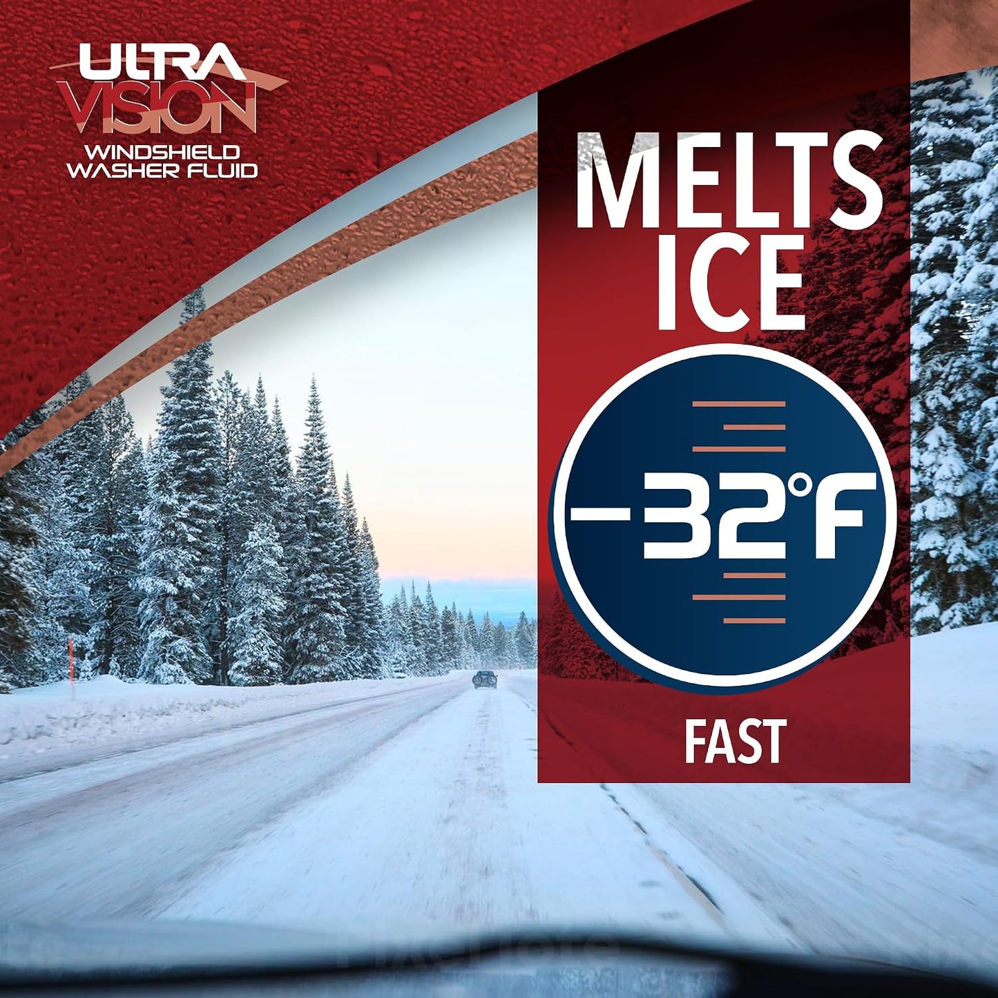 ULTRA 1PLUS De-Icer Windshield Washer Fluid - Advanced Formula for Winter Driving - Clear Vision in Weather Conditions -32F - 1 DeIcer Gallon