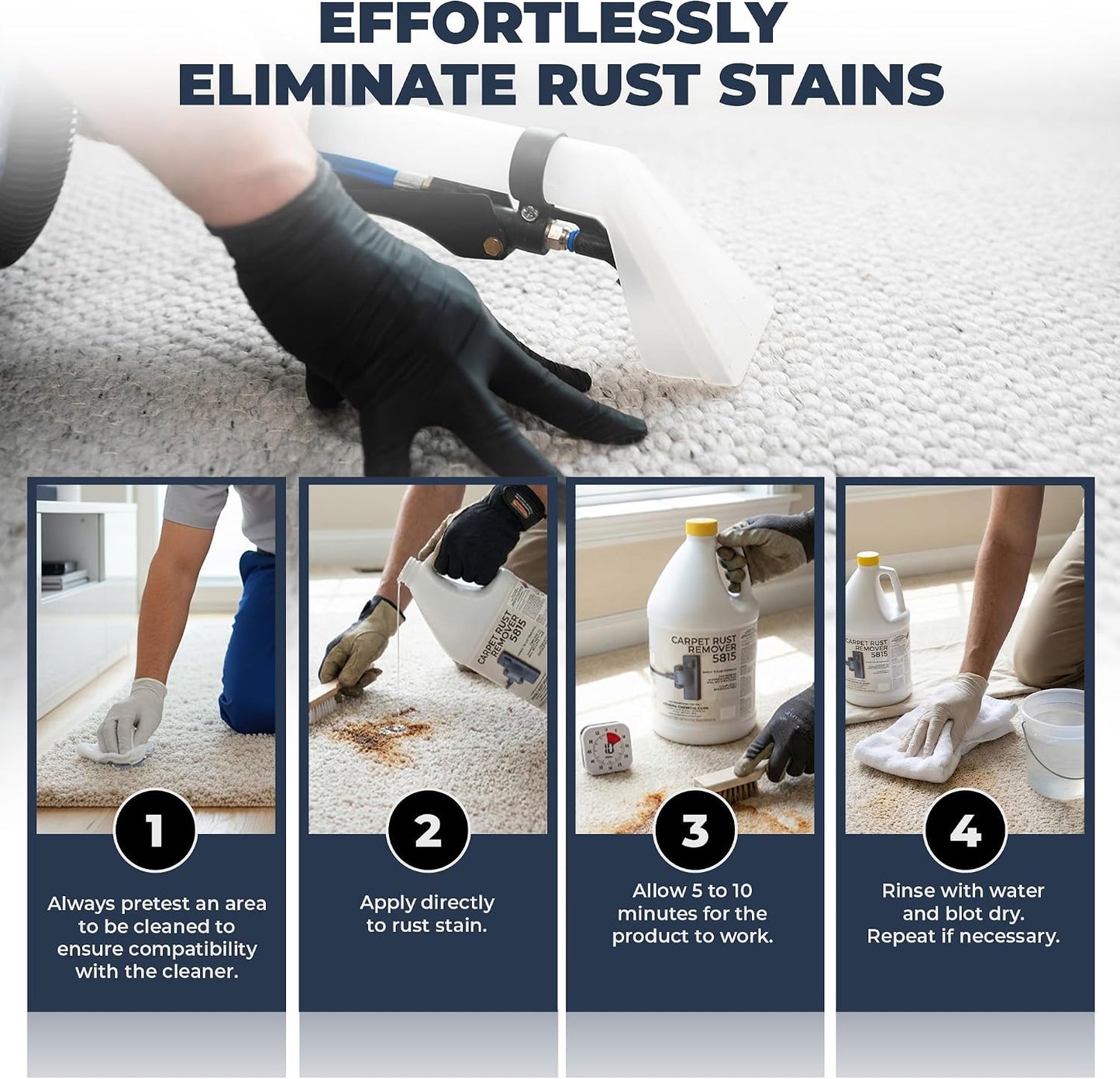 Rust Remover 5815 - Heavy Duty Rust & Stain Remover for Household Cleaning, Expertly Treats and Cares for Furniture, Kitchen Surfaces, and Fabrics -Easy to Use Spray Liquid - 1 Gallon