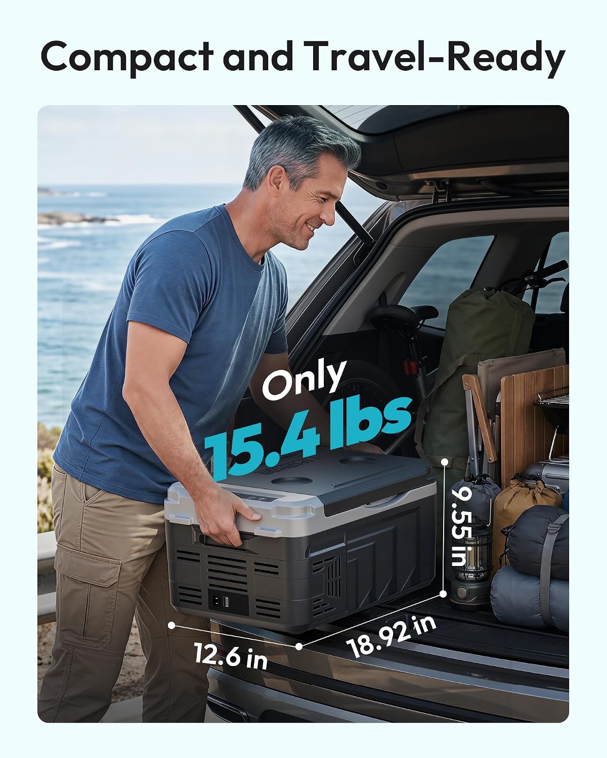 EUHOMY 12 Volt Refrigerator, 12 Quart (10L) Compressor Electric Cooler APP Control, Car Fridge 12/24V DC & 120-240V AC, Car Refrigerator -4℉~68℉, Portable Freezer for RV, Travel, Camping