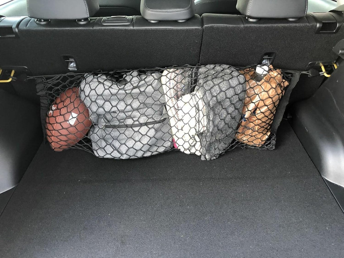 Trunk Rear Seats Organizer Cargo Net for Kia Seltos 2020-2026 – Envelope Style Cargo Net for SUV–Premium Mesh Elastic Car Trunk Organizer Vehicle Carrier Storage–Compatible with Seltos