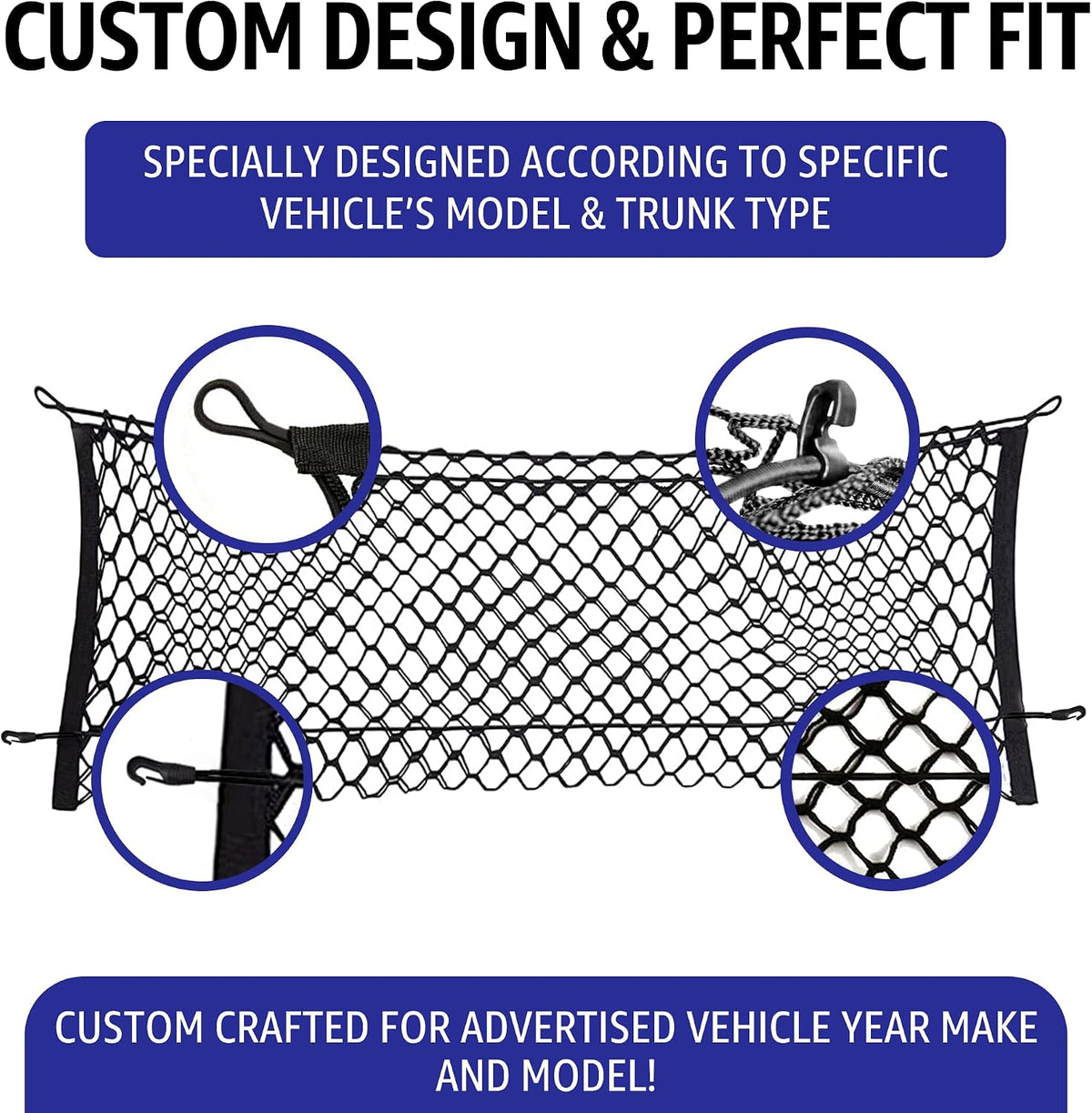 Envelope Style Trunk Mesh Cargo Net for Ford Explorer Base ST XLT 2020-2024 - Car Accessories - Premium Trunk Organizers and Storage - Cargo Net for SUV - Vehicle Carrier Organizer for Ford Explorer
