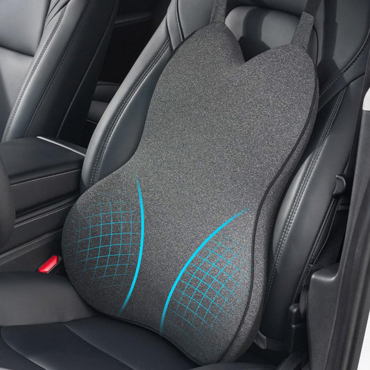 Dreamer Car Lumbar Support Pillow for Car – Memory Foam Whole Back Relief | Adjustable Straps, Washable Cover, Anti-Slip – Daily Commute & Long Trips – 16.9"x20.9"(2.4" Thin) – Trusted by Pro Drivers