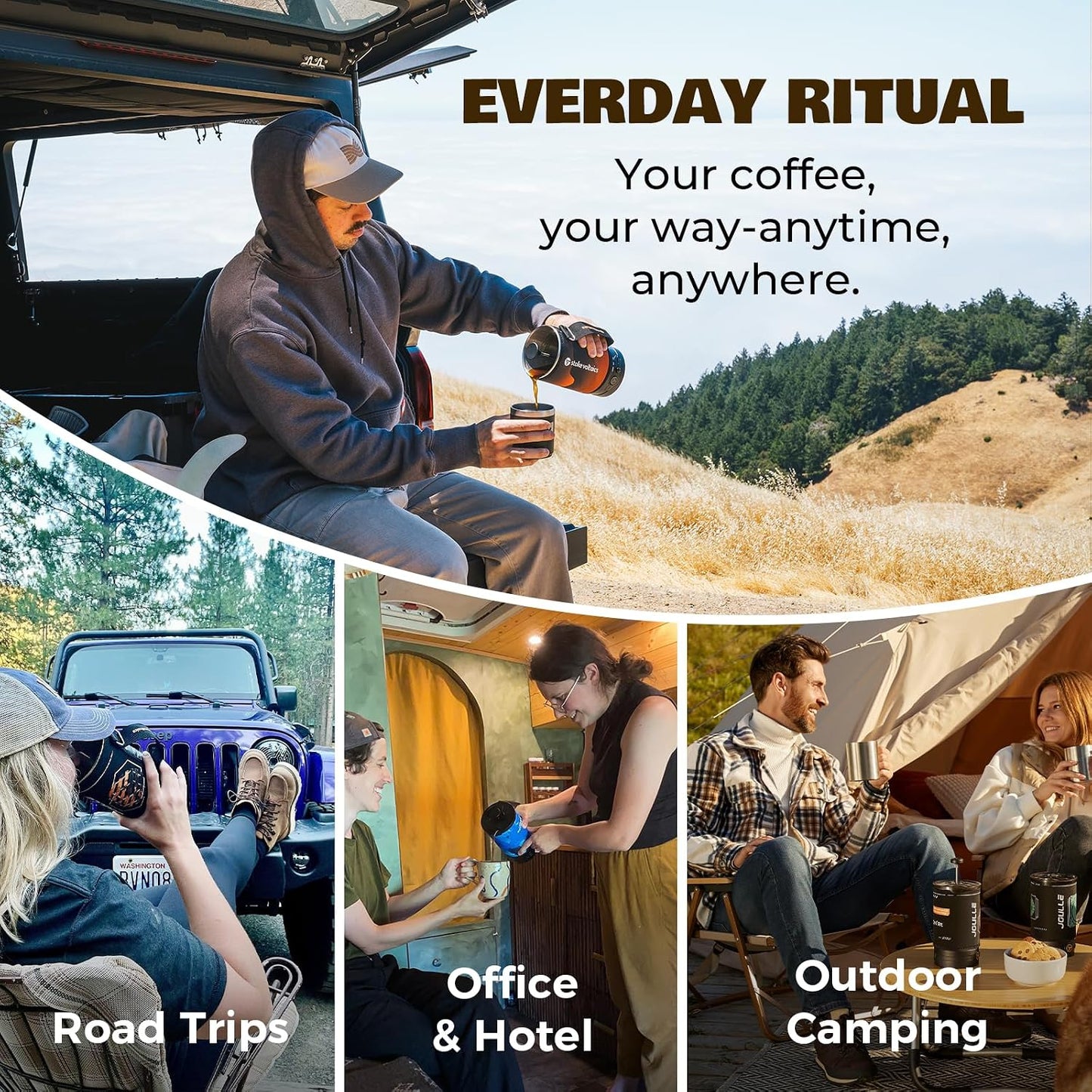 Stoke Voltaics Camping cookware set, Included Electric French Press Coffee Maker & Nomad Cooking System, Multi-Functional Cooking Gear for Travel, Electric Vehicles, Car Camping, Overland, Vanlife