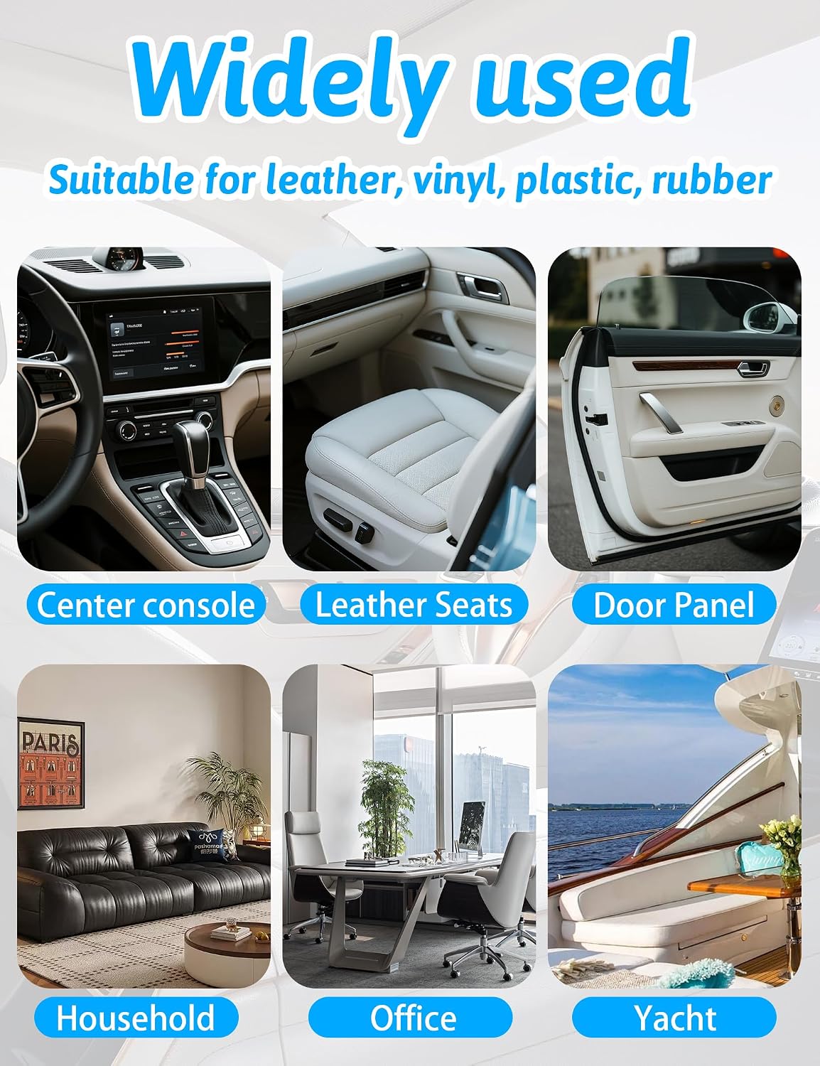 Car Cleaner Interior, Leather Cleaner Upholstery Interior Ceaning Kit Carpet Dashboard Shiny Car Stuff for Vinyl,Plastic,Fabric,Carpet & More,Ocean Scent