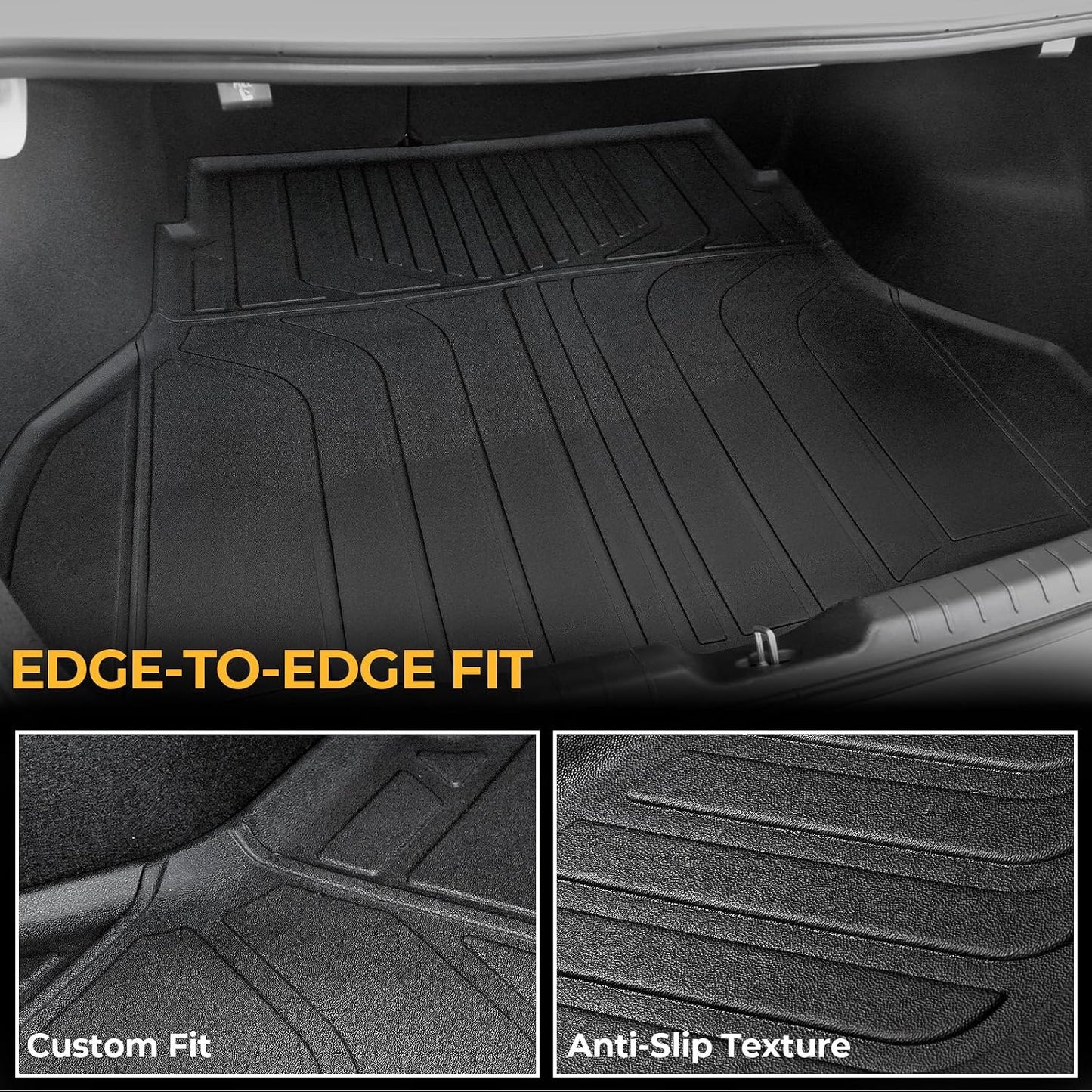 Floor Mats for Kia K4 2025-2026, All Weather Floor Mats Trunk Cargo Liner and Door Sill Guards Accessories, Full Coverage Set