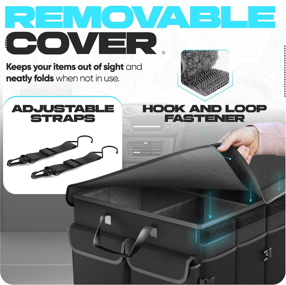 FORTEM Trunk Organizer - Foldable Car Organizer with Cooler for SUV, Trucks
