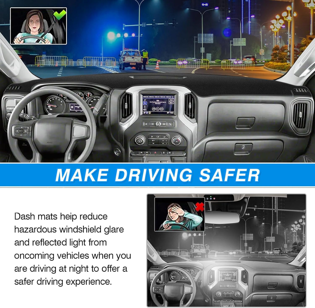 Cartist Dash Cover for 2019-2025 Chevy Silverado 1500 2500HD 3500HD