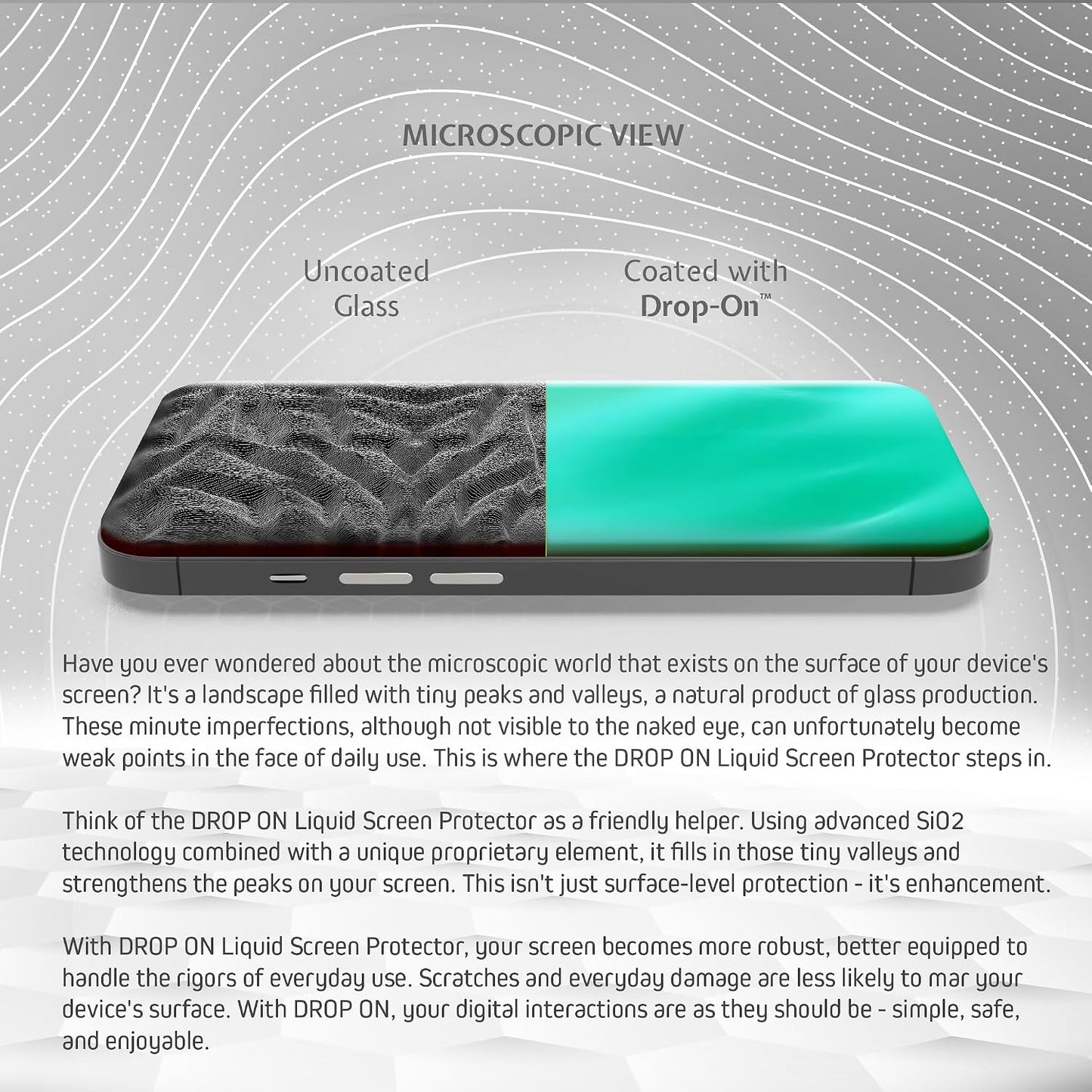 ProofTech DROP ON Liquid Glass Screen Protector for up to 10 Devices - Wipe On Scratch and Crack Resistant Nano Protection for All Phones Tablets Smart Watches Universal