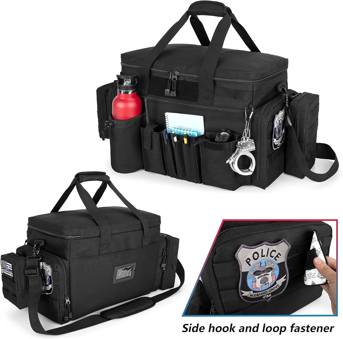 Trunab Patrol Bag, Police Duty Bag, Car Front Seat Organizer with 15.6” Tablet and Laptop Storage for Law Enforcement, Police Patrol, MOLLE Compatible