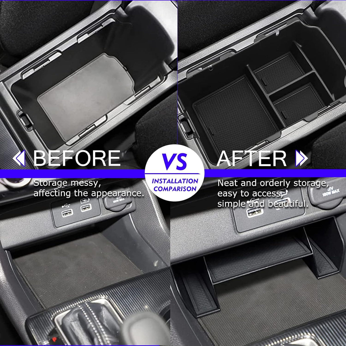 for Honda Civic 2024 2025 2026 Center Console Organizer Tray(2pcs)