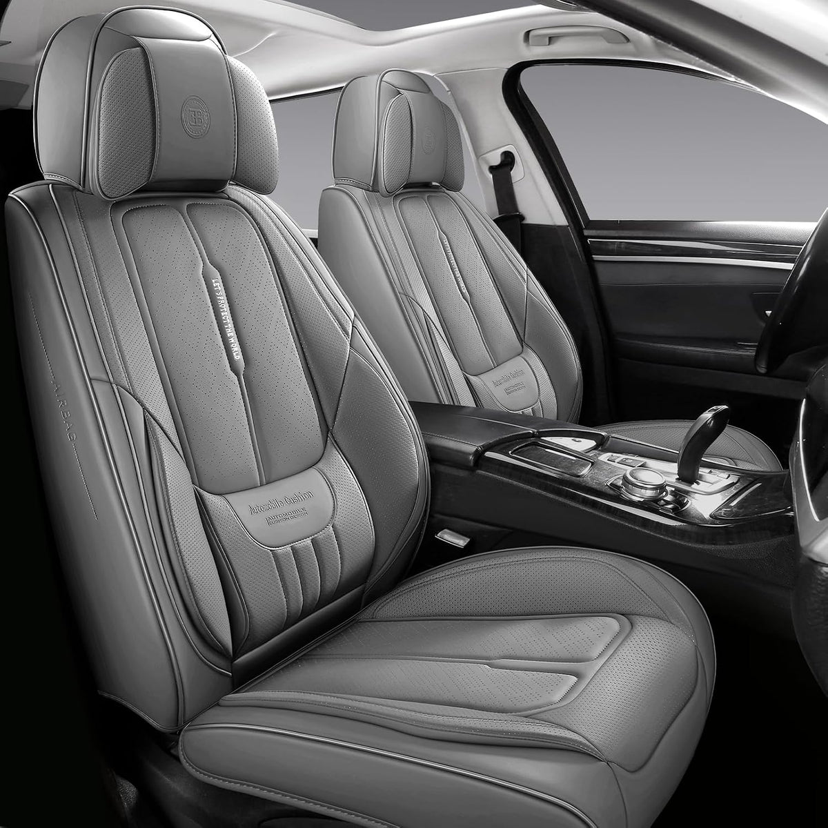 NS YOLO Universal Fit Premium Beige Leather 5-Seats Car Seat Covers