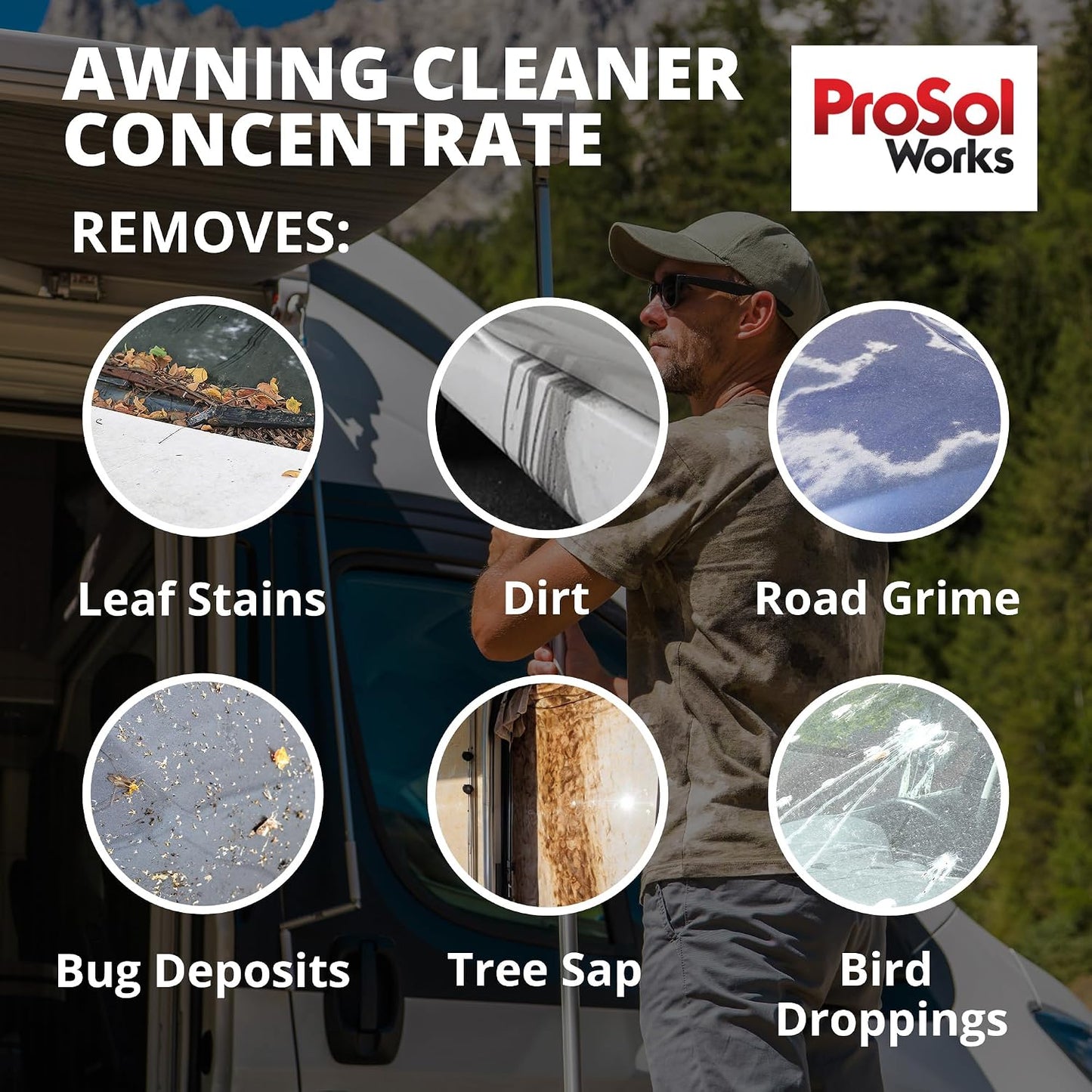 Bug Splat N' All Awning Cleaner 32 fl oz - Boat, Patio, Trailer & RV Awning Cleaner for Bug Splatter, Dirt, Grime & Stain Remover - Awning Fabric Cleaner & Rust Remover - Safe on All Surfaces