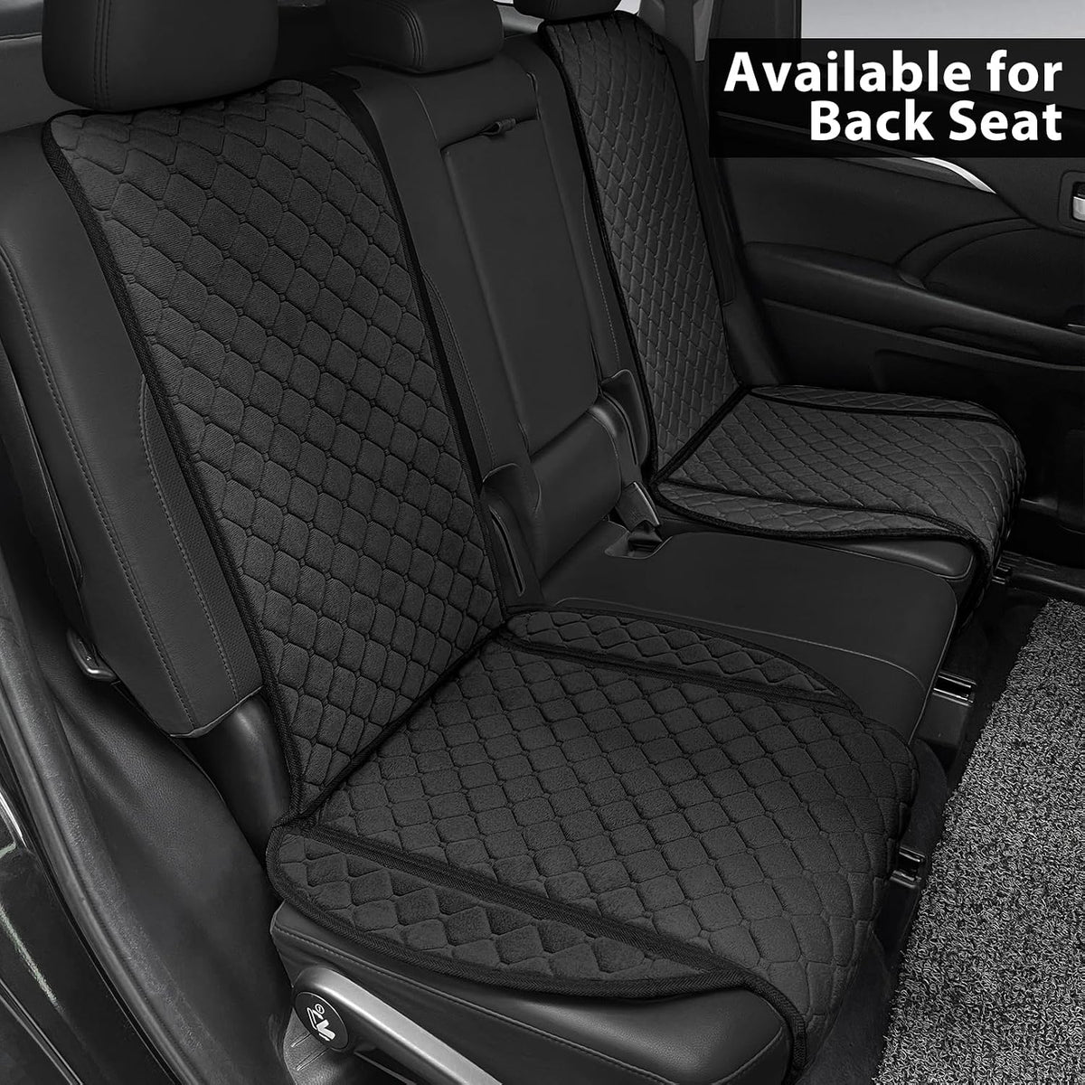 surpassme Comfortable Car Seat Covers Universal Front Seat Covers for Car Accessories, Padded Car Interior Covers for Automotive, SUV, Truck, and Van(Black)