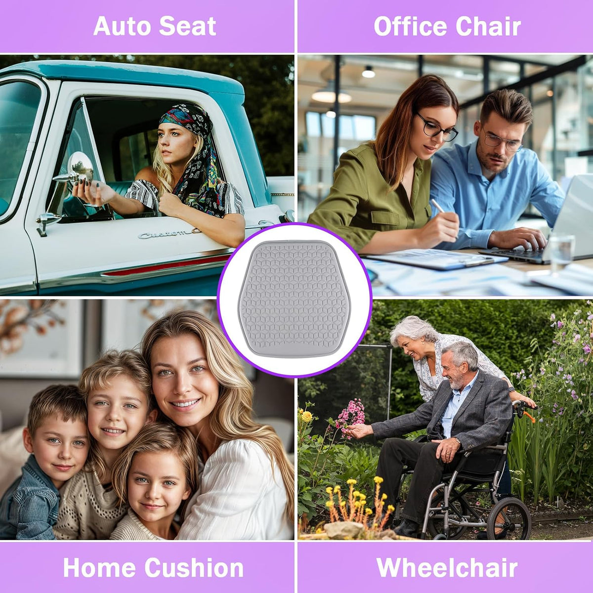 Thin Cool Gel Seat Cushion for Car Seat Office Chair Pain Relief