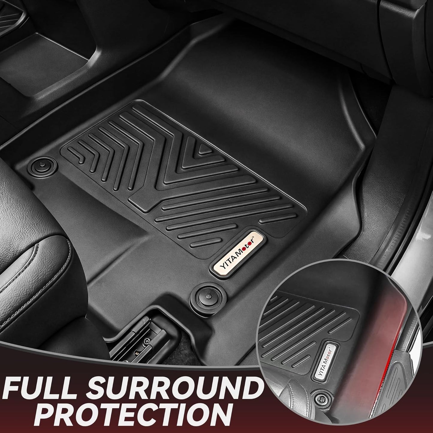 YITAMOTOR Floor Liner and Cargo Mats Fit for Honda Odyssey 2018-2026 Mini Passenger Van, All Weather TPE Car Floor Liners,Durable Anti-Slip Accessories, 1st & 2nd & 3rd Row & Cargo Liner, Black