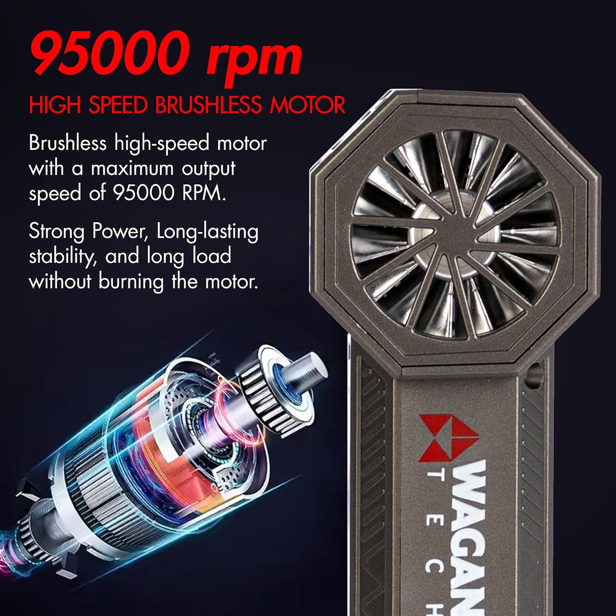 Wagan EL7610 iOnBoost V8 Jet 1200A Peak Jump Starter with Turbo Air Blower