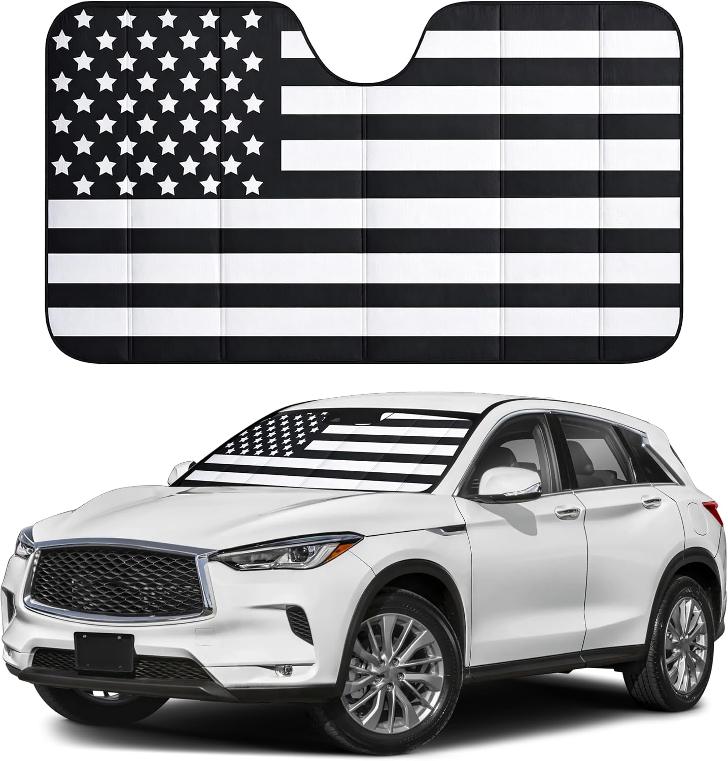 EcoNour Accordion Car Windshield Sun Shade | Car Sun Visor to Protect Harmful UV Rays | Foldable Automotive Windshield Sunshades | Window Sun Blocker to Keep Your Vehicle Cool & Comfort - 58" x 28"