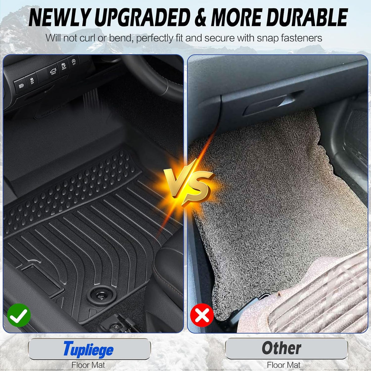 Car Floor Mats for 2012-2018 Ford Focus,All Weather TPE Rubber Full Set Includes 1st 2nd Row Front Maximum Coverage,Non Slip (for 2012-2018 Ford Focus)