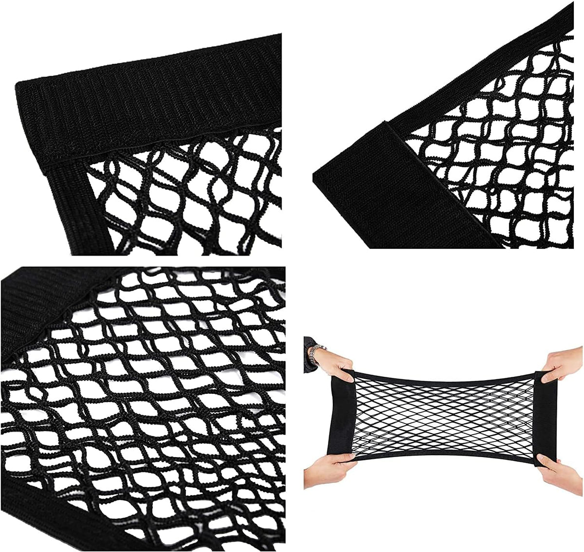 Universal Mesh Cargo Net Storage Net Wall Sticker Organizer Pouch Bag Storage Mesh Net for Car Trunk Storage Add On Organizers for Car Truck (24" x 9.5"（2 Packs)