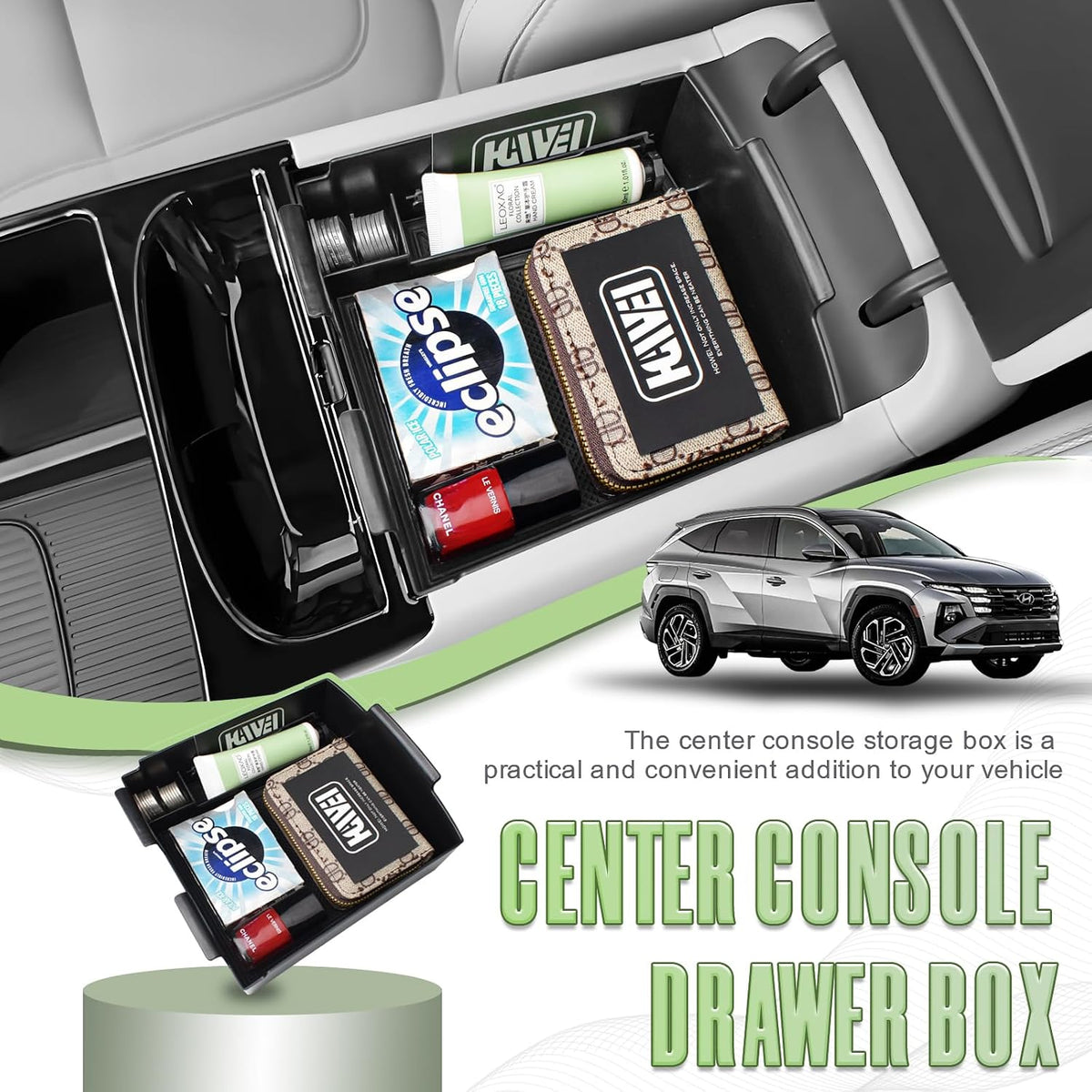 HGWEI Center Console Organizer for 2025 2026 Hyundai Tucson Limited/Hybrid