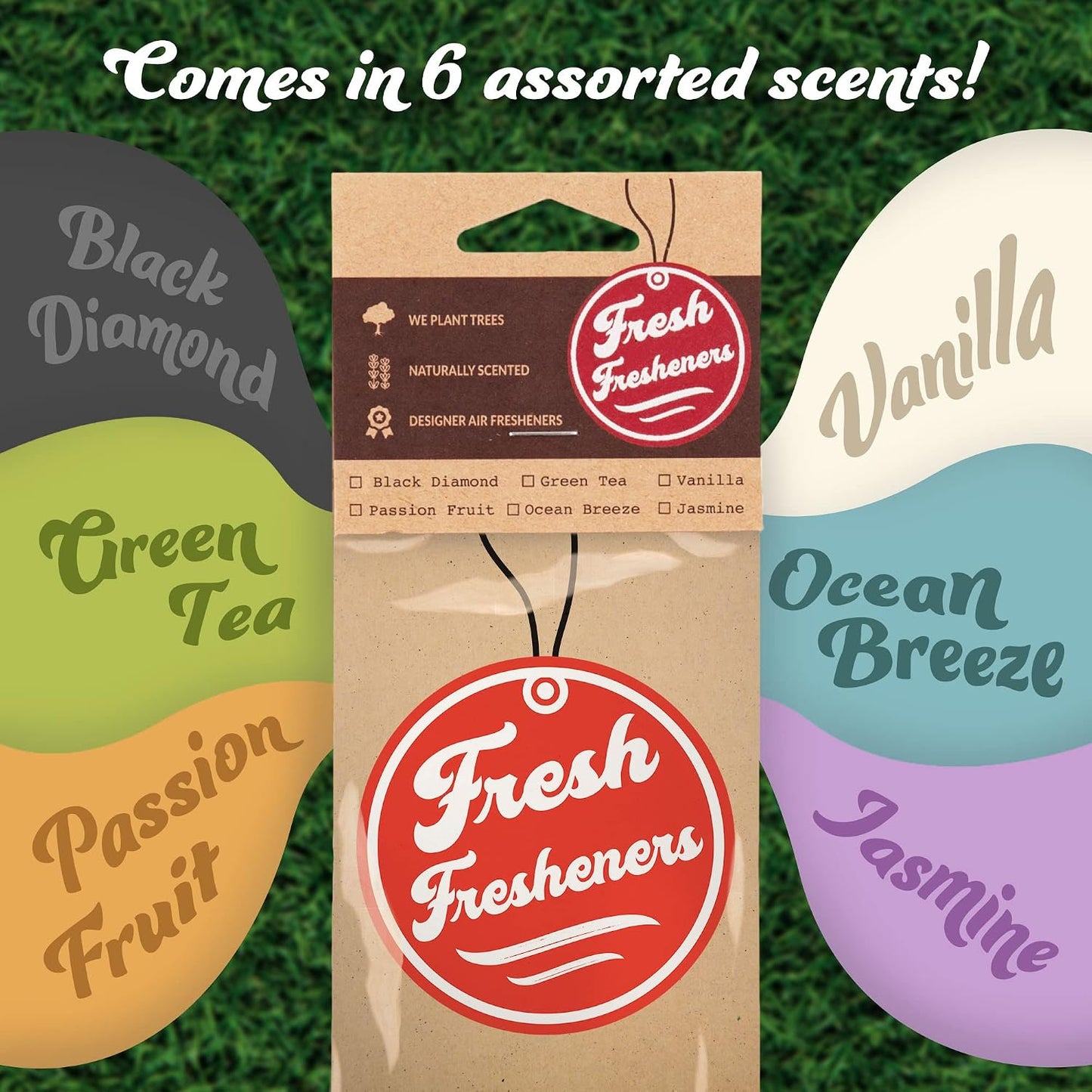 Sasquatch Car Air Fresheners 4 Pack, Car Air Fresheners Scented With Premium Oils By Fresh Fresheners (4 Pack)