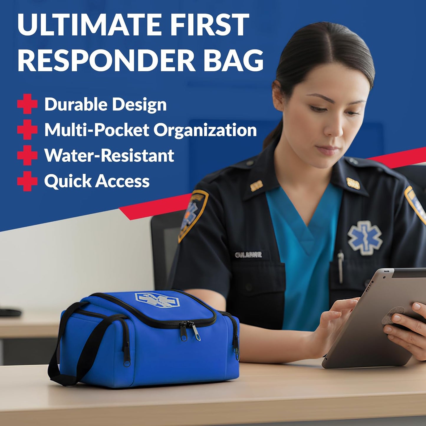 Dixie EMS Dixigear Empty First Responder II Bag 10.5" x 5" x 8" - Blue