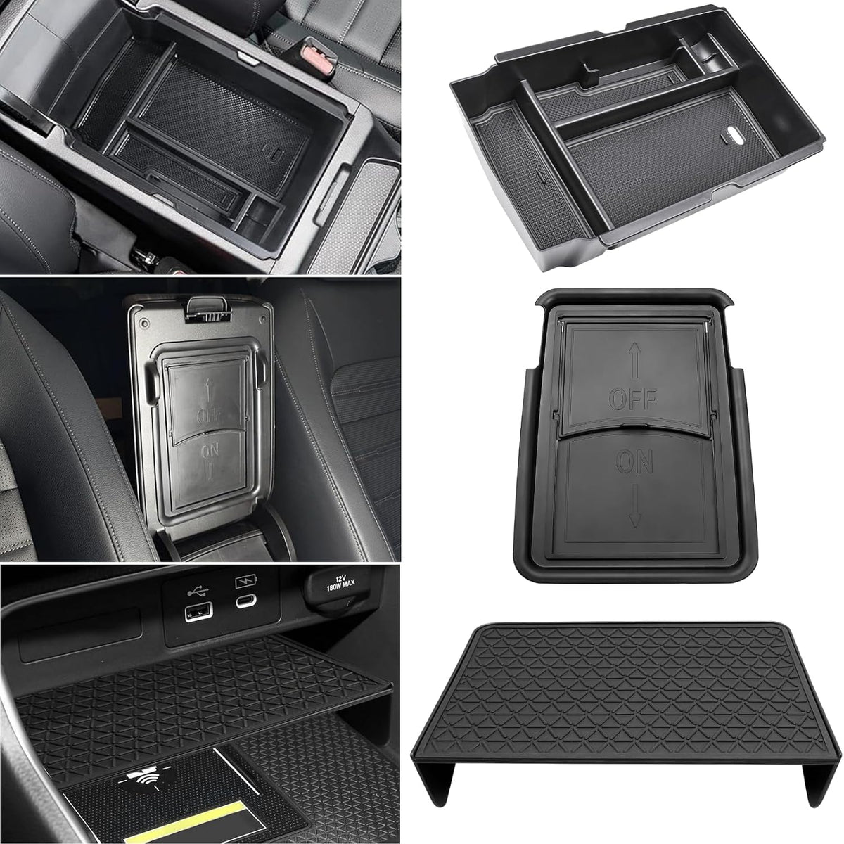 3PCS Center Console Organizer for Honda 2023 2024 2025 2026 CRV Accessories Middle Console Organizer CR-V Interior Armrest Insert Tray Hidden Storage Box Secret Compartment