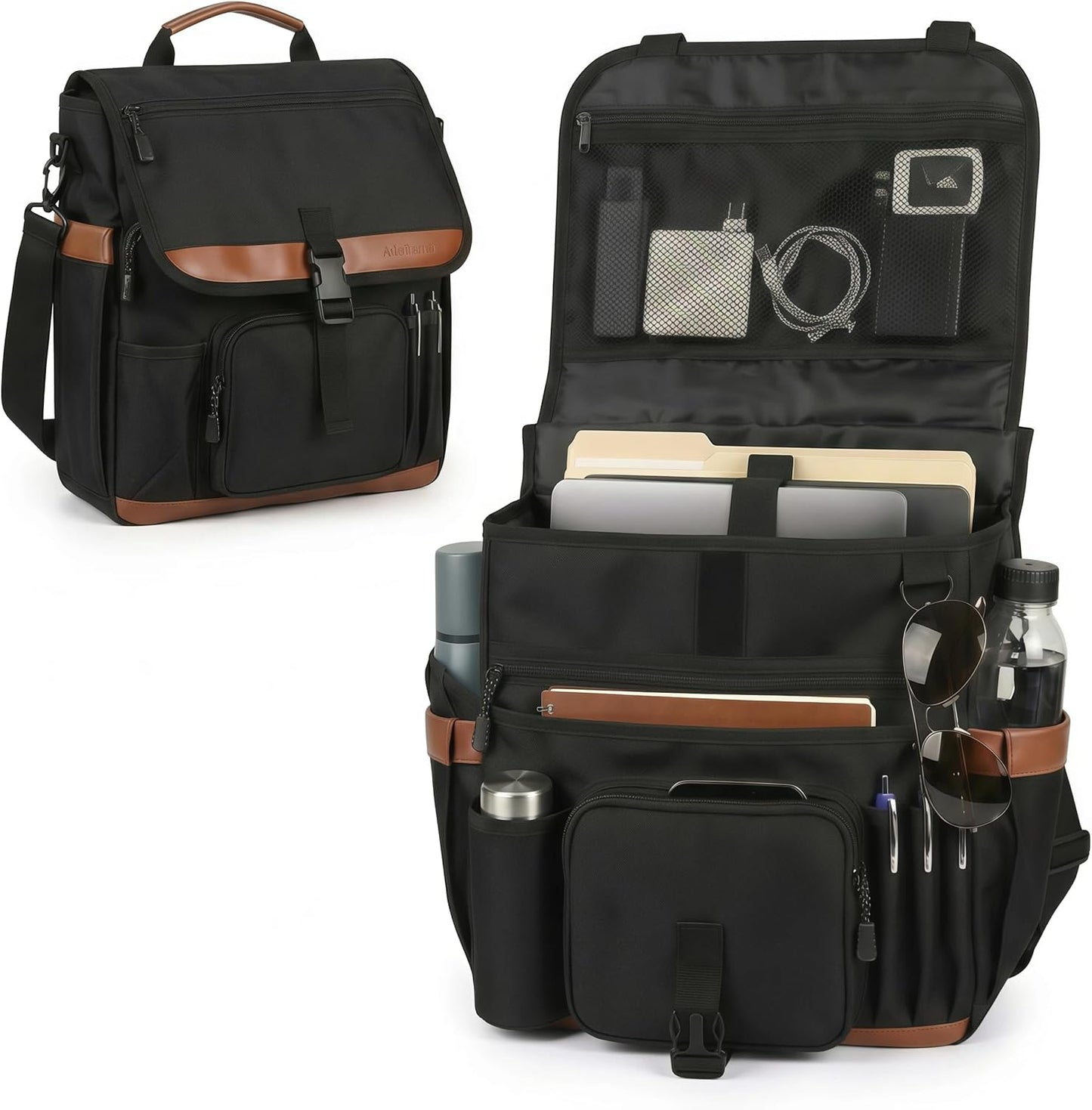 Car Front Seat Organizer with Stable Anti-Swing Design, Passenger Seat Organizer fits 15.6" Laptop, Mobile Office for Car & Truck Front Seat Organizer, Professional Work Bag for Car, Trucks