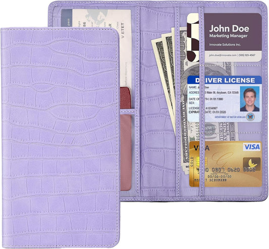 Car Registration and Insurance Holder, Purple Vehicle Glove Box Car Organizer with Magnetic Closure for Documents, Cards, License Car Organization, 1 Pack