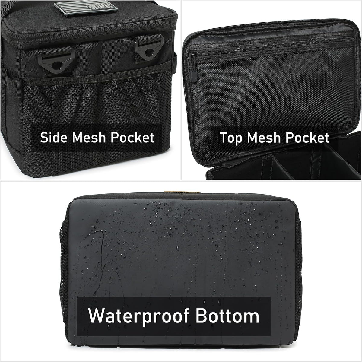 Tactical Camping Storage Bag 18L Tactical Utility Tote Bag Camping Cookware Organizer Trunk Organizer (Black)
