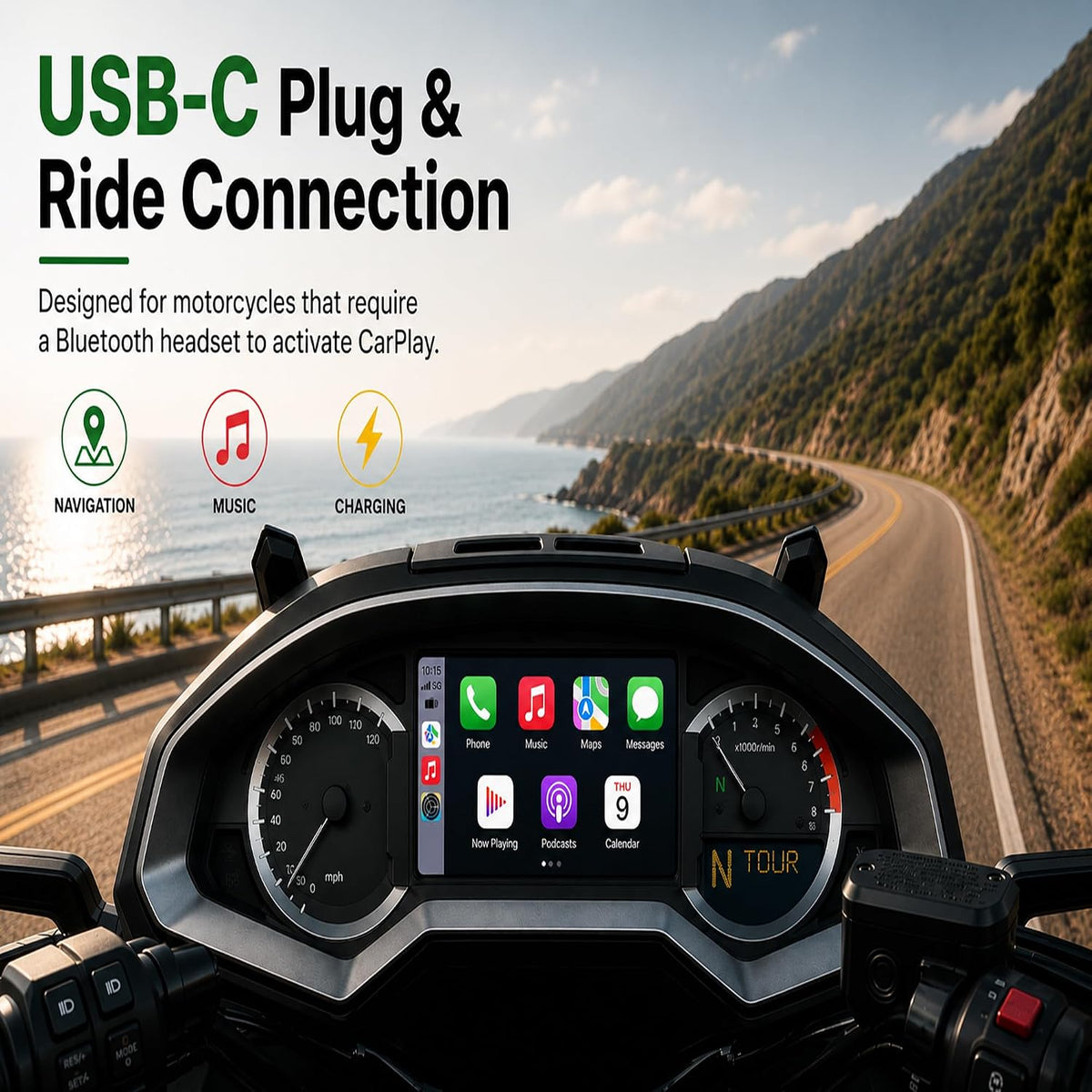 Motorcycle CarPlay Bluetooth Headset Bypass Adapter