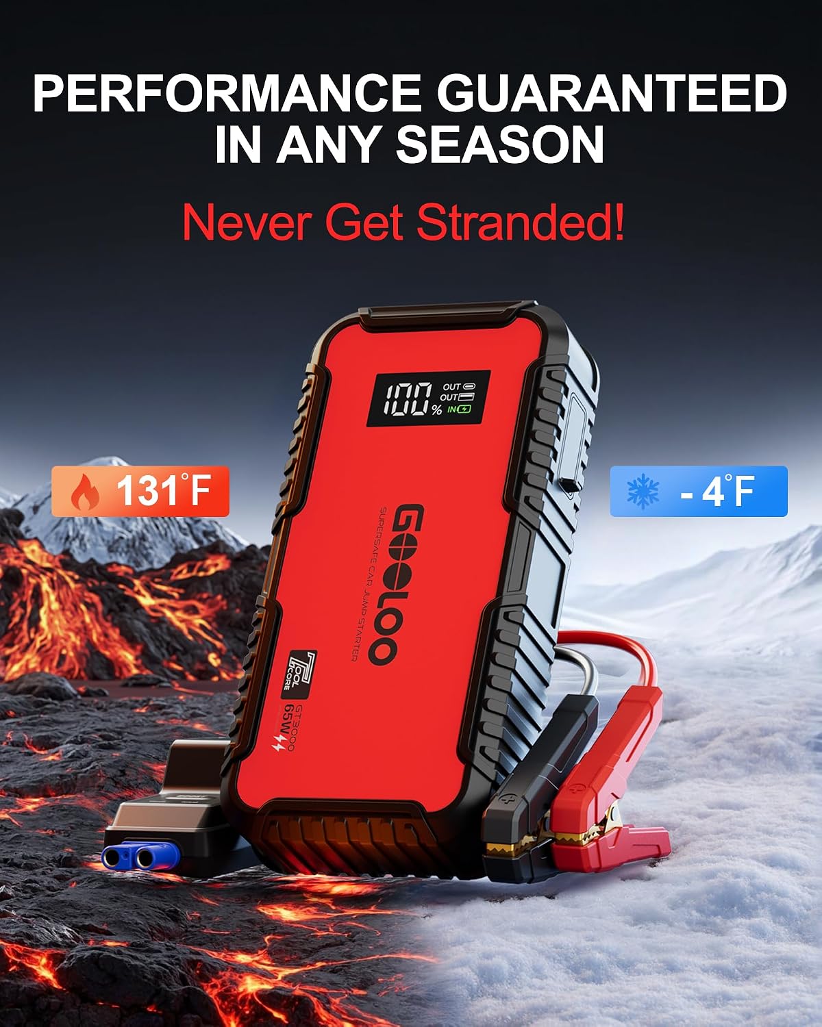 GOOLOO GT3000 Jump Starter - 12V 3000A Battery Jumper Starter Portable