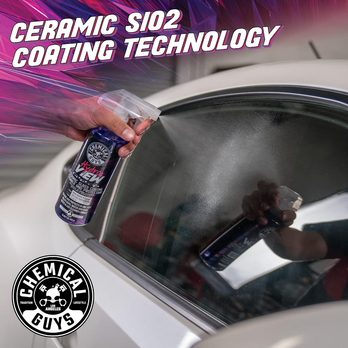 Chemical Guys, HydroView Ceramic Glass Cleaner & Coating for Windows, 16 oz