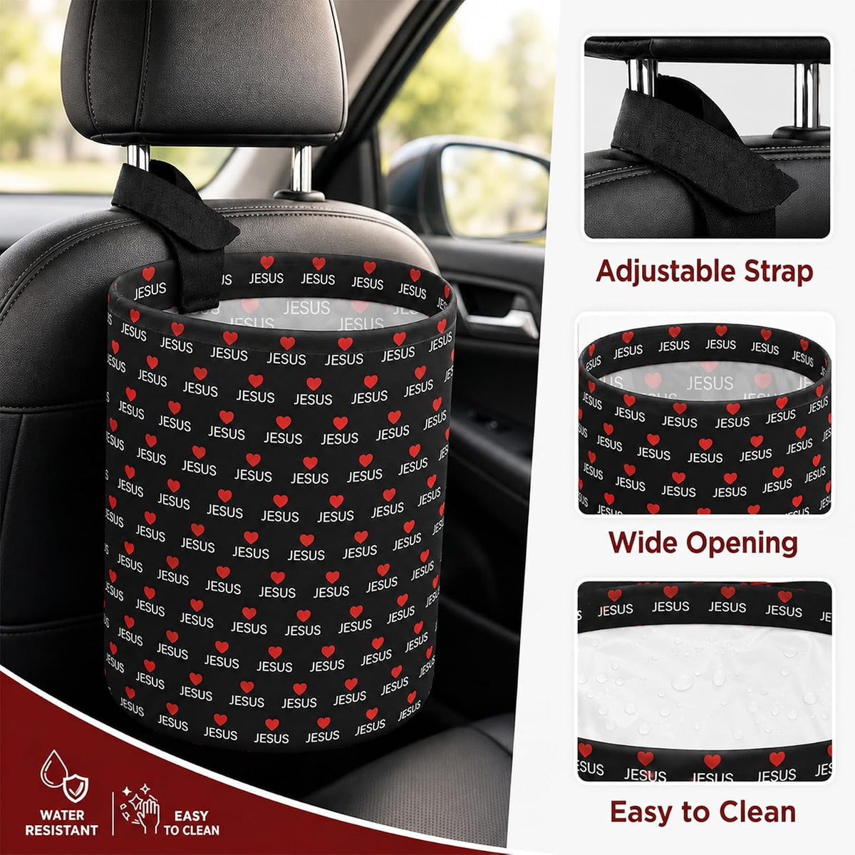 Sea Turtle Car Trash Can Waterproof Hanging Garbage Bag for Back Seat