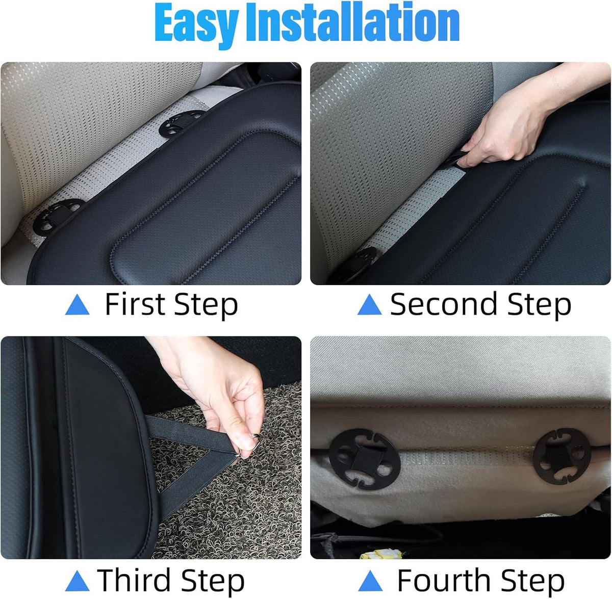 KAYI Car Seat Cushion, Comfort Memory Foam Car Cushions for Driving, Breathable Leather Surface with Anti Slip Rubber Bottom, Seat Cushion for Car and Office Chair (1 Pack, Brown)