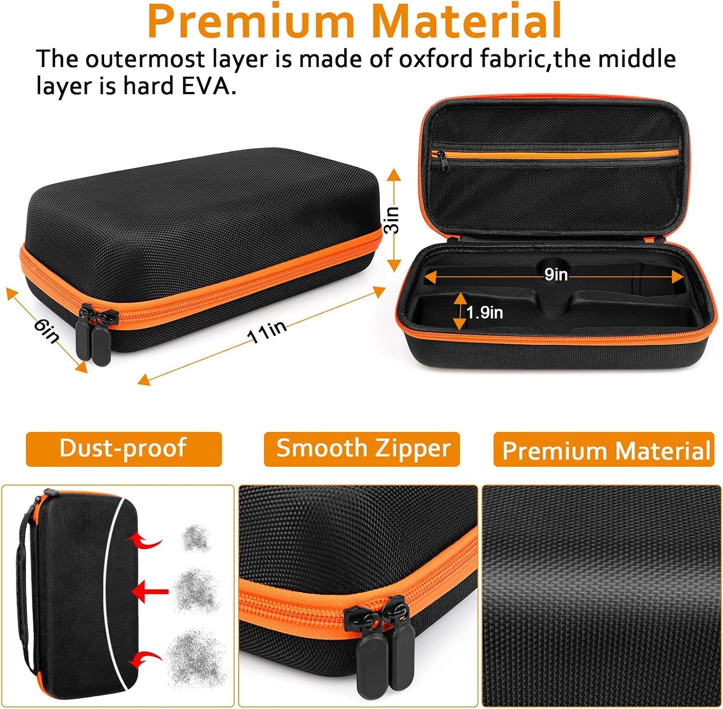 Wireless Microphone Case Compatible with J-B-L wireless Two Mic System, Partybox Mic Portable Storage Bag for Singing Karaoke, Handheld Mic Carrying Case for Receiver, Battery, Adapter(Box Only)