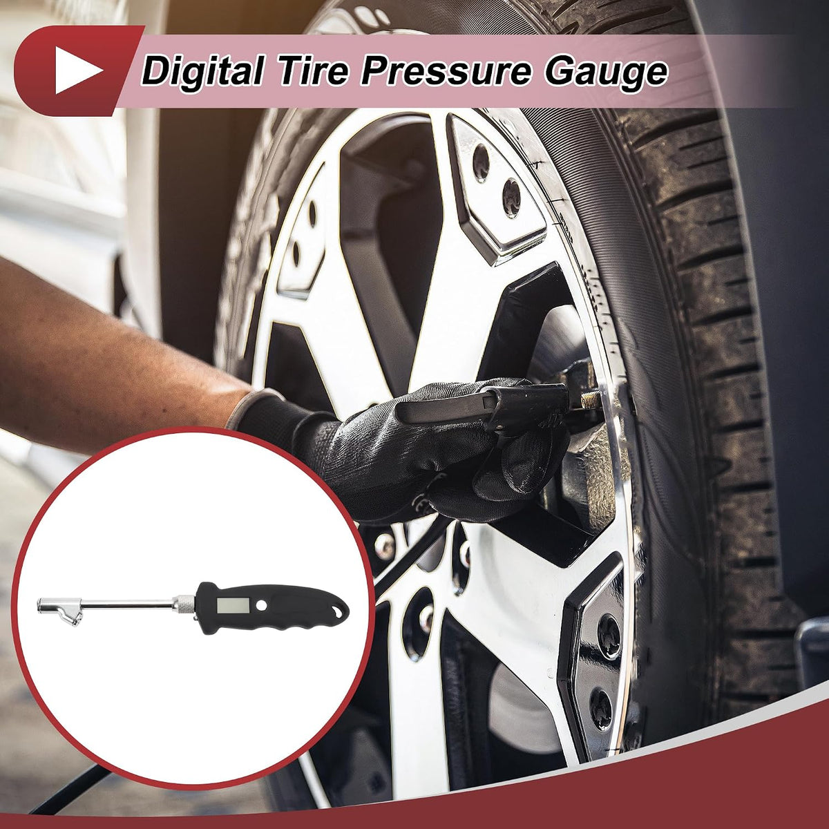 1 Pcs Digital Tire Pressure Gauge without Battery 0-250PSI Digital Air Pressure Meter for Cars