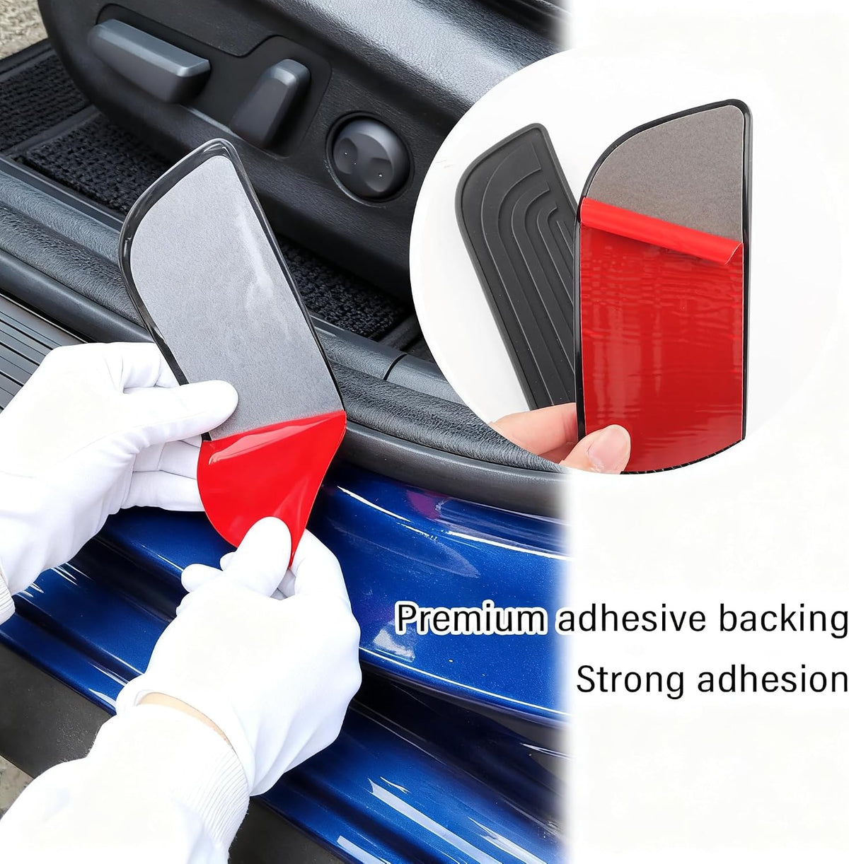 Car Door Sill Protector, 4PCS Anti-Scratch PVC Rubber Door Threshold Strip, Universal Waterproof Edge Guard for Car Truck SUV Exterior Paint Protection (Black, 2.36IN)