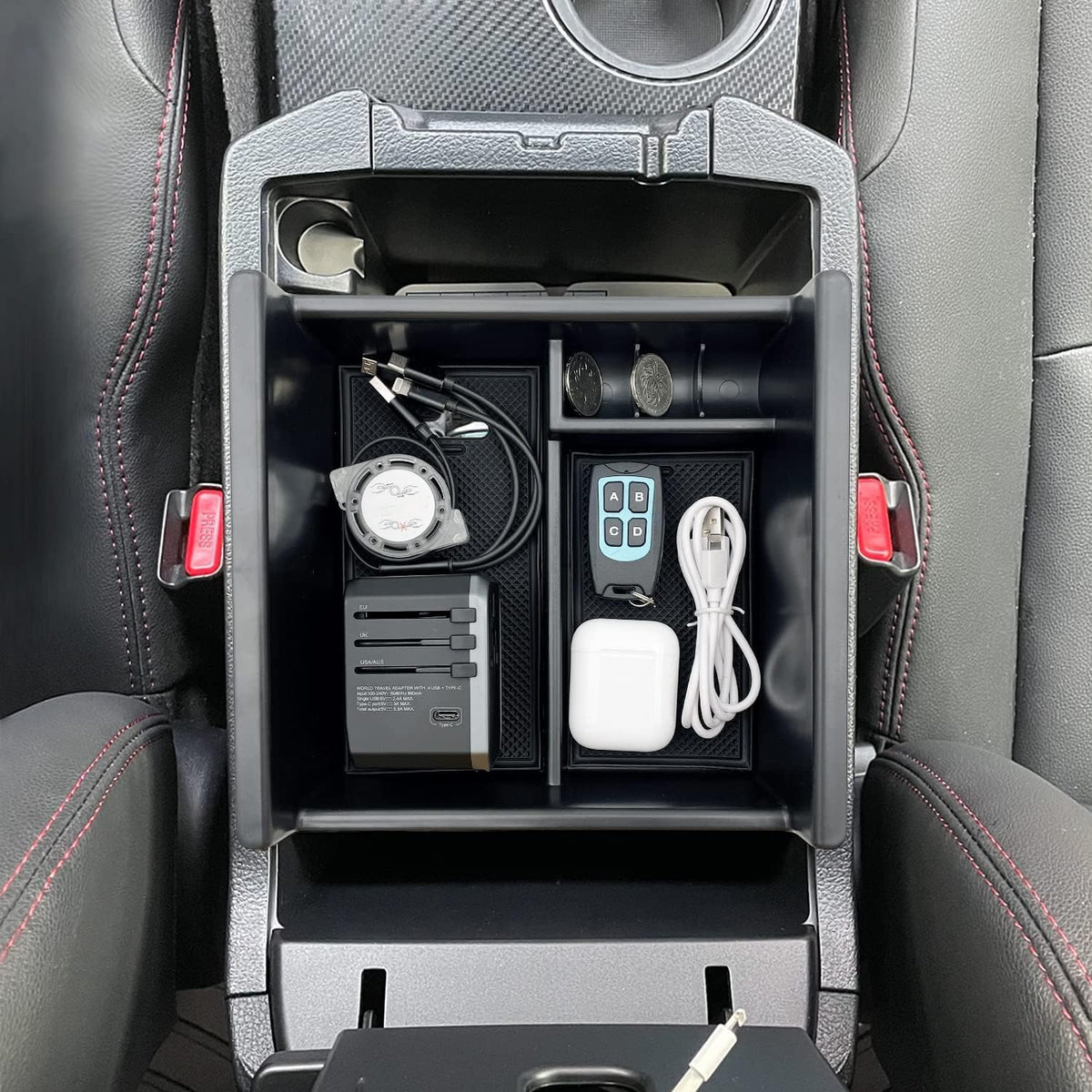 Compatible with Toyota 4Runner Accessories Center Console Tray Organizer Armrest Box Storage Fit for 4Runner 2010-2019 2020 2021 2022 2023 2024 (Console Organizer)