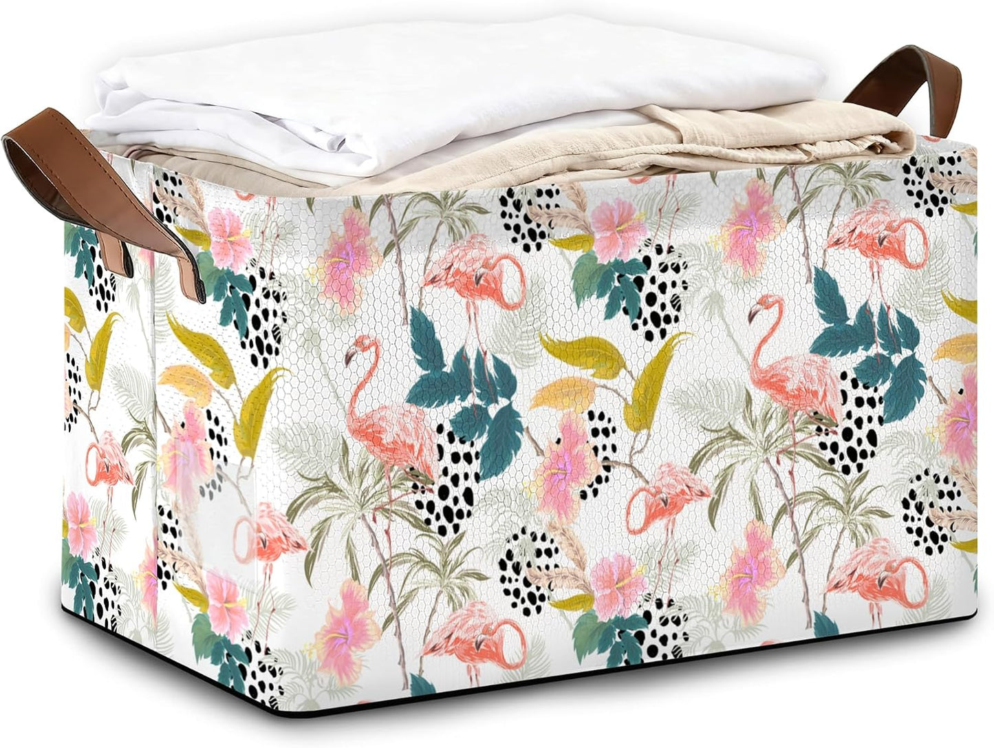 Storage Bins with Handles, Oxford Cloth Storage Basket with Sturdy Frame, Excavator Car Collapsible Organizer for Closet, Shelf, Clothes, Towels, Home Storage