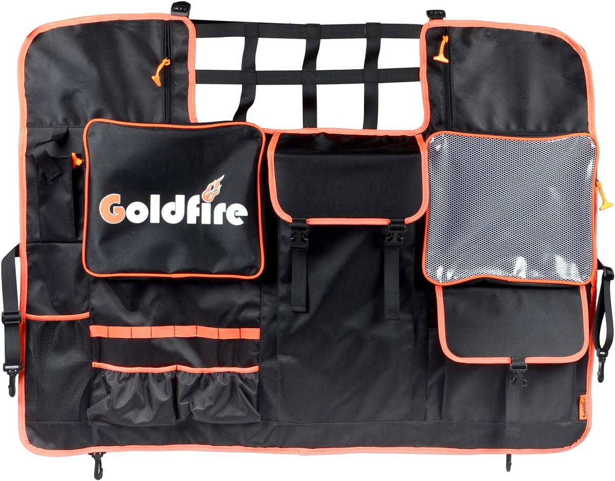 Goldfire Rear Seat Tool Organizers Cargo Net for Wrangler Storage Bag Trunk Cargo Holder Backseat Soft-Shell Carrier Car Pet Dog Barrier Divider Fits for Jeep JK JL 2007-2026 (Black,4 Doors Models)