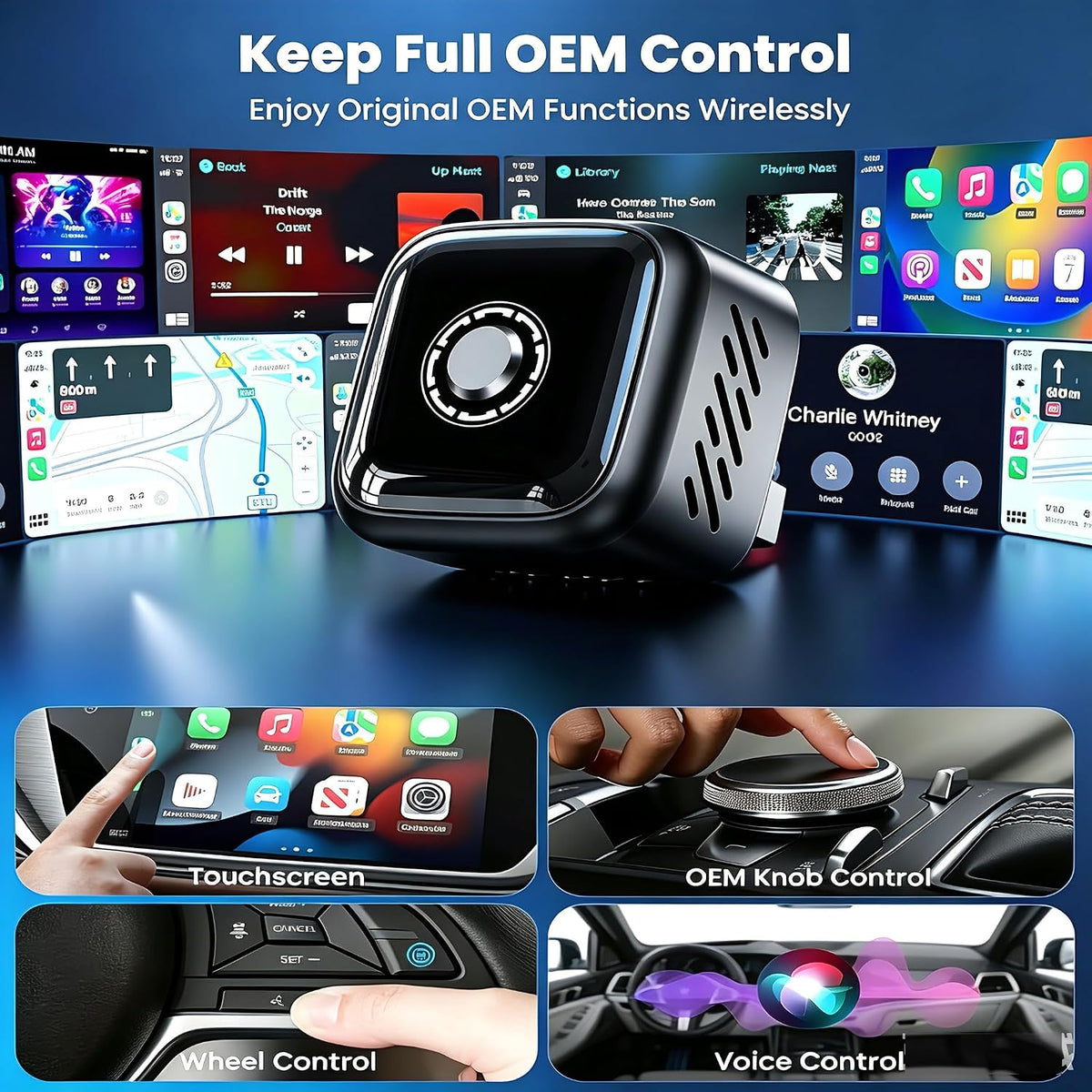 Wireless CarPlay Adapter, for 2018+ Factory Wired CarPlay Vehicles