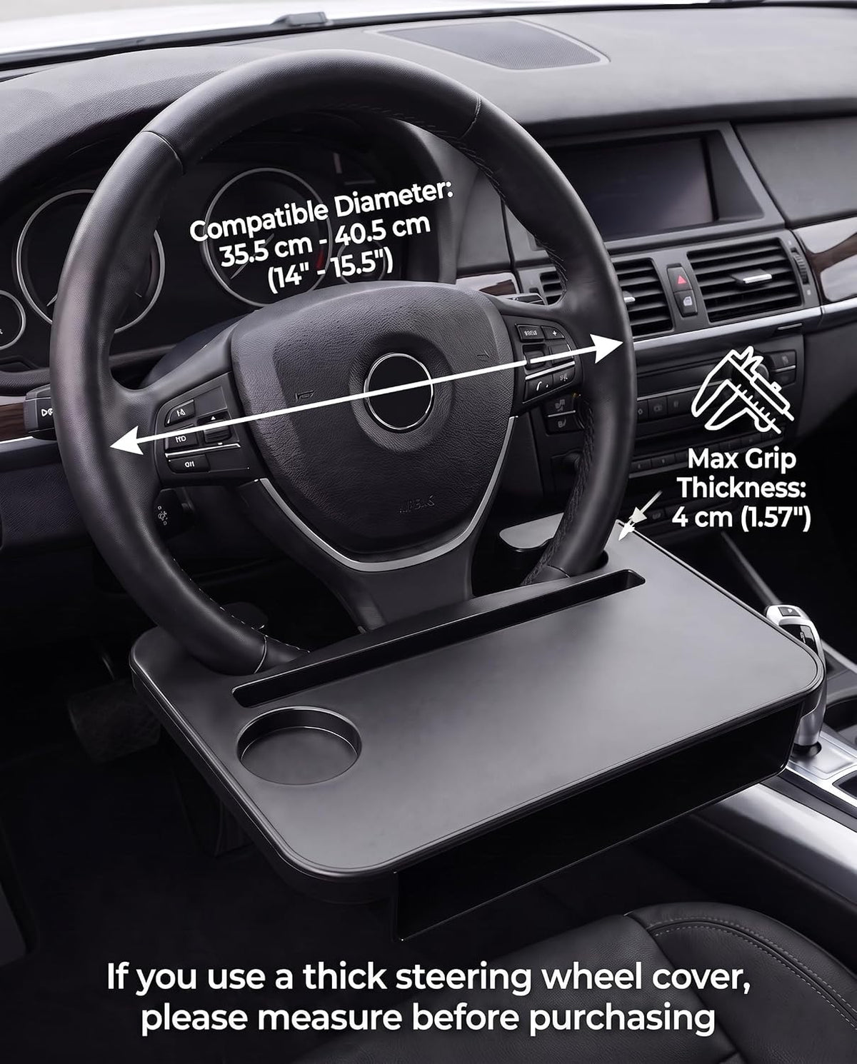 2-in-1 Steering Wheel Tray & Seat Gap Organizer