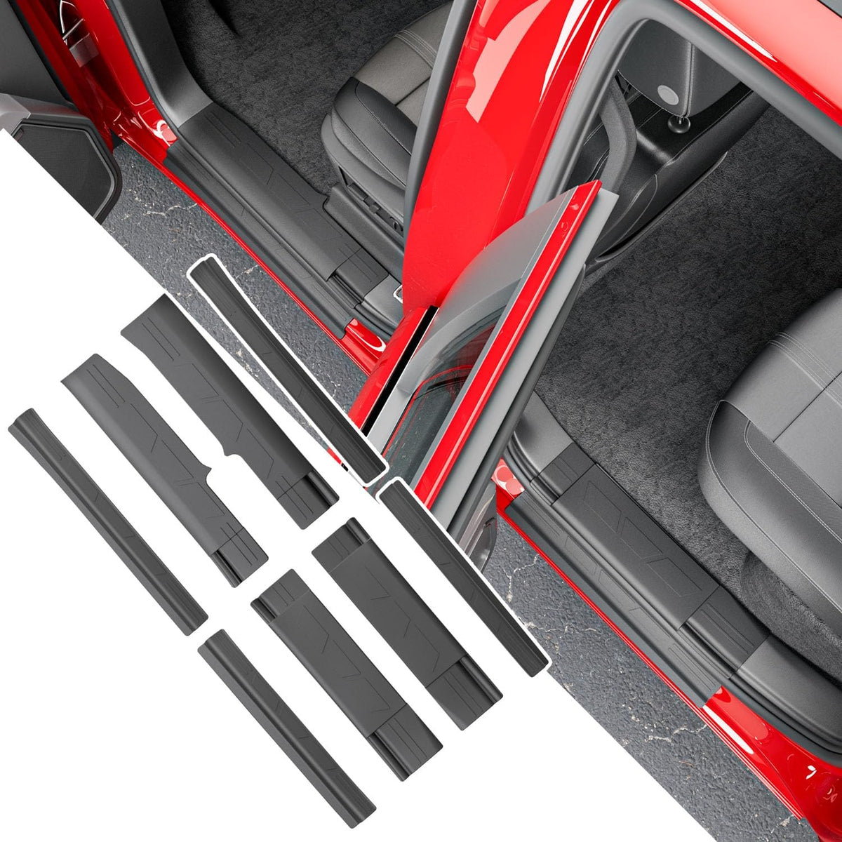 powoq Door Sill Protector Compatible with 2020-2026 Jeep Gladiator JT