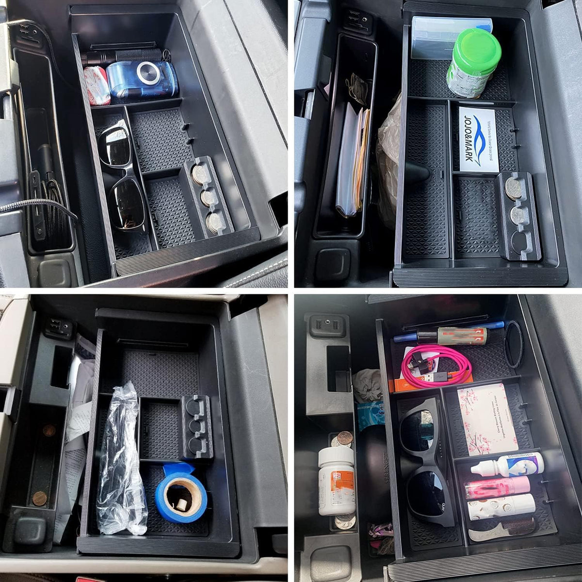 Center Console Organizer Tray Compatible with 2014-2018 GMC Sierra Accessories, (2015-2020) Yukon/Chevy Tahoe Silverado Suburban, Armrest Storage Box Replaces 22817343(Black)