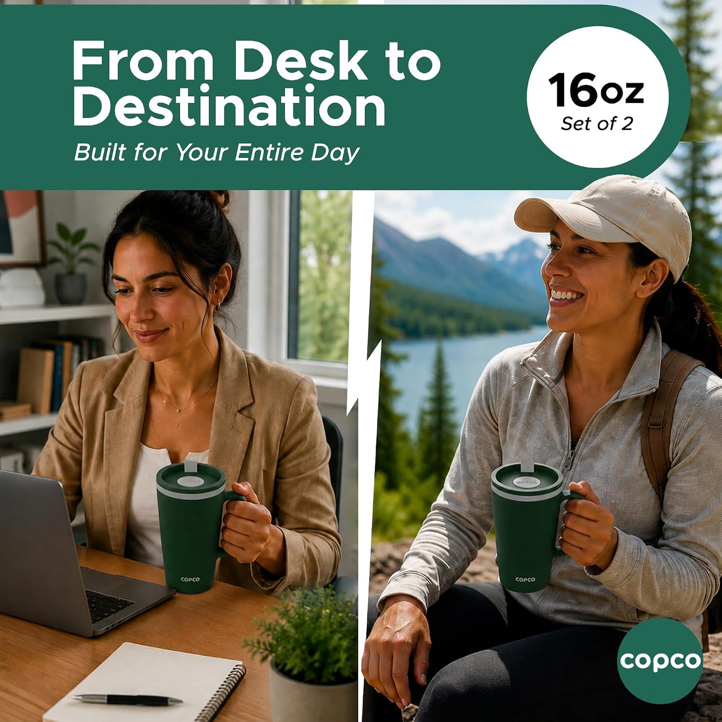 Copco – Cone – Cone Desk Mug – 16 Oz - Hunter Green