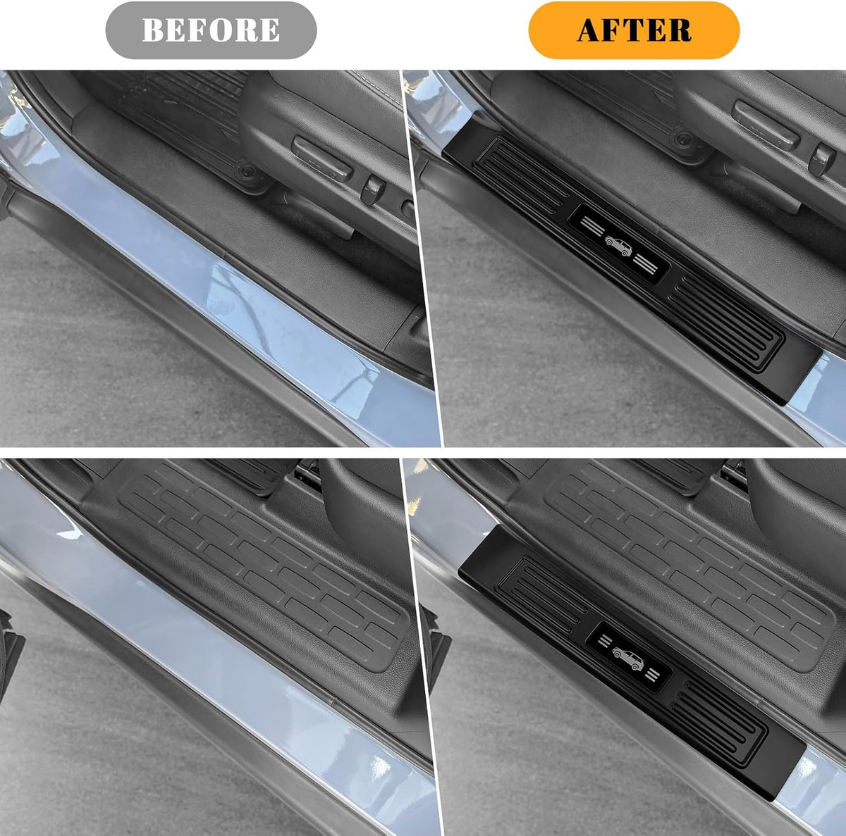 4PCS Car Door Edge Guards Door Sill Protector for Honda Passport 2019-2025 2026 Accessories ABS Plastic Material Matte Black Car Door Threshold Protection