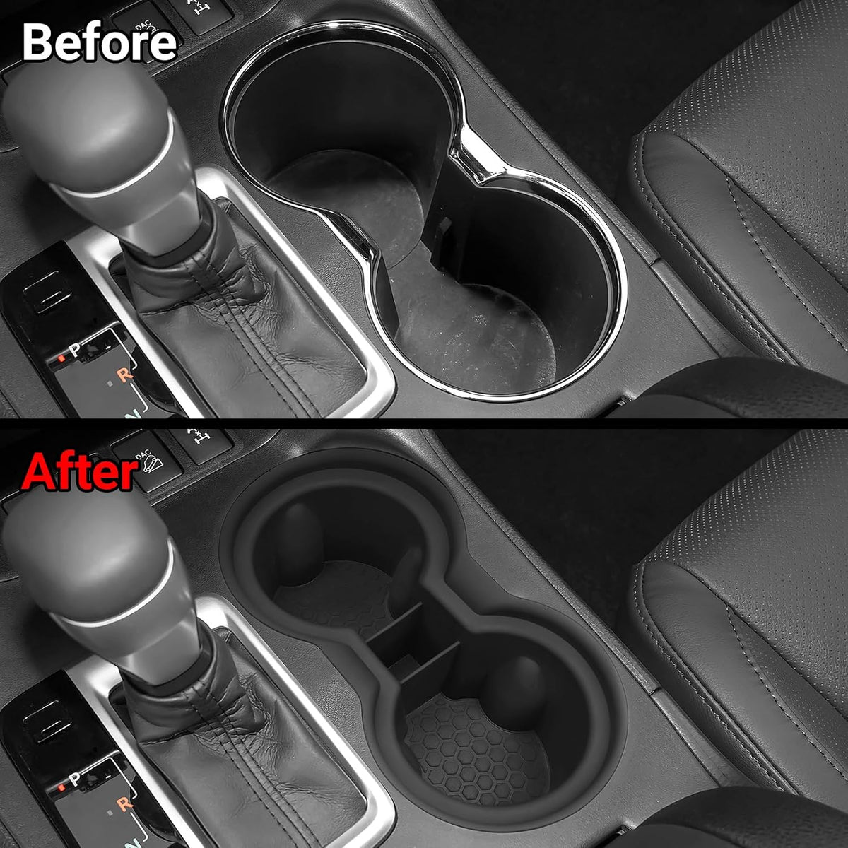 Silicone Non-Slip Center Console Cup Holder Inserts for Toyota Highlander 2014 2015 2016 2017 2018 2019 Car Drink Bottle Holder Interior Accessories Waterproof Replaces