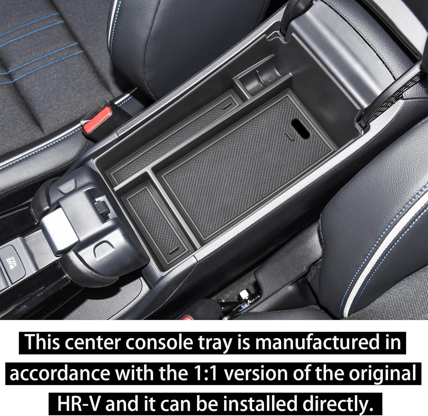 RUNROAD Center Console Organizer Tray Compatible with Honda HR-V 2023 2024 2025 2026 2027 HRV Accessories, ABS Console Organizer Armrest Storage Box Coin Holder, Black
