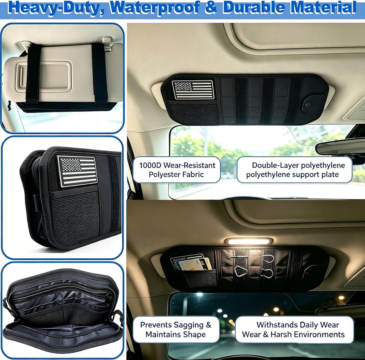 2-in-1 Car Organizer Kit – Seat Back + Visor MOLLE Pouches